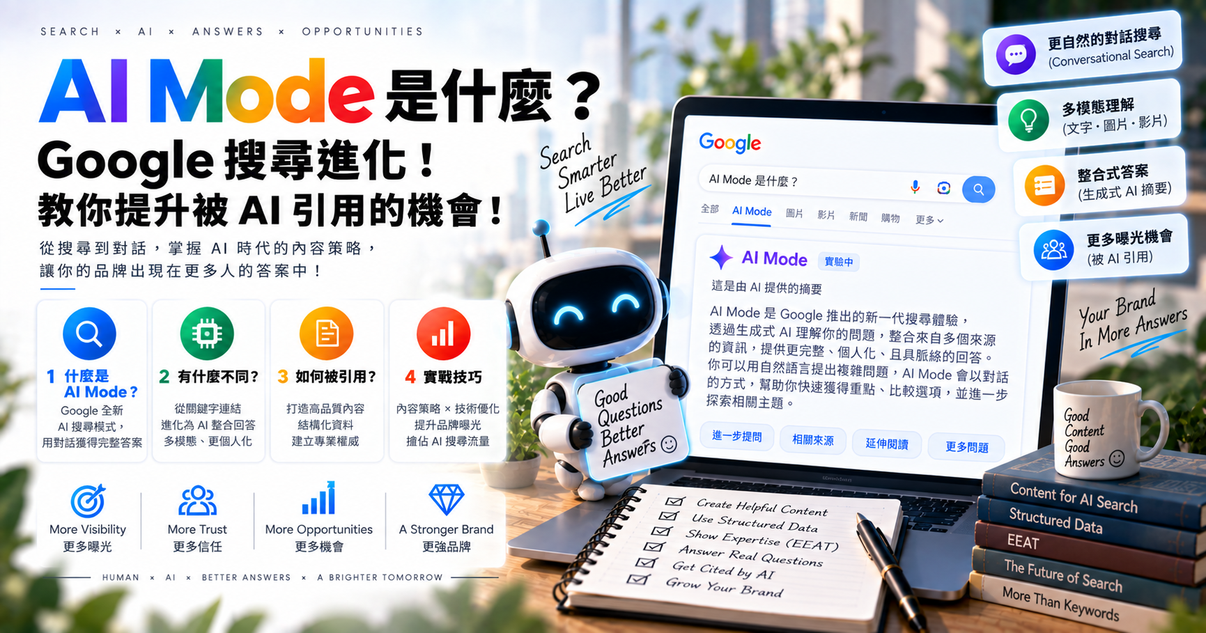 AI Mode 是什麼？Google 搜尋進化！教你提升被 AI 引用的機會 文章封面
