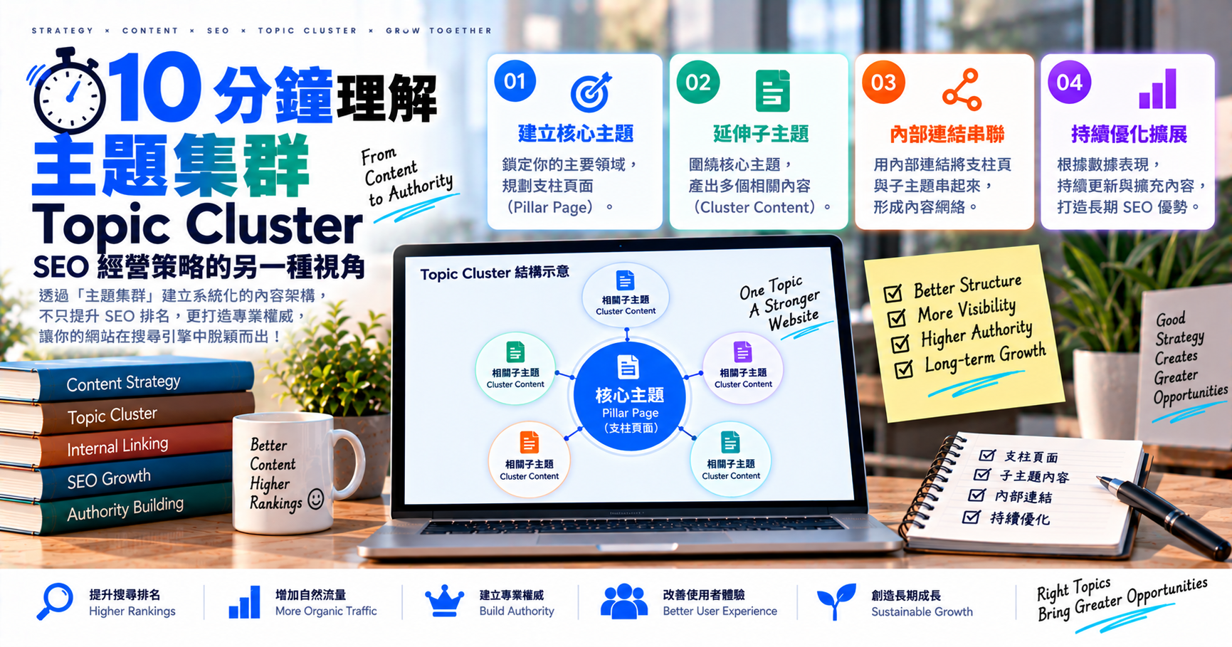 10 分鐘理解主題集群 Topic Cluster：SEO 經營策略的另一種視角 文章封面