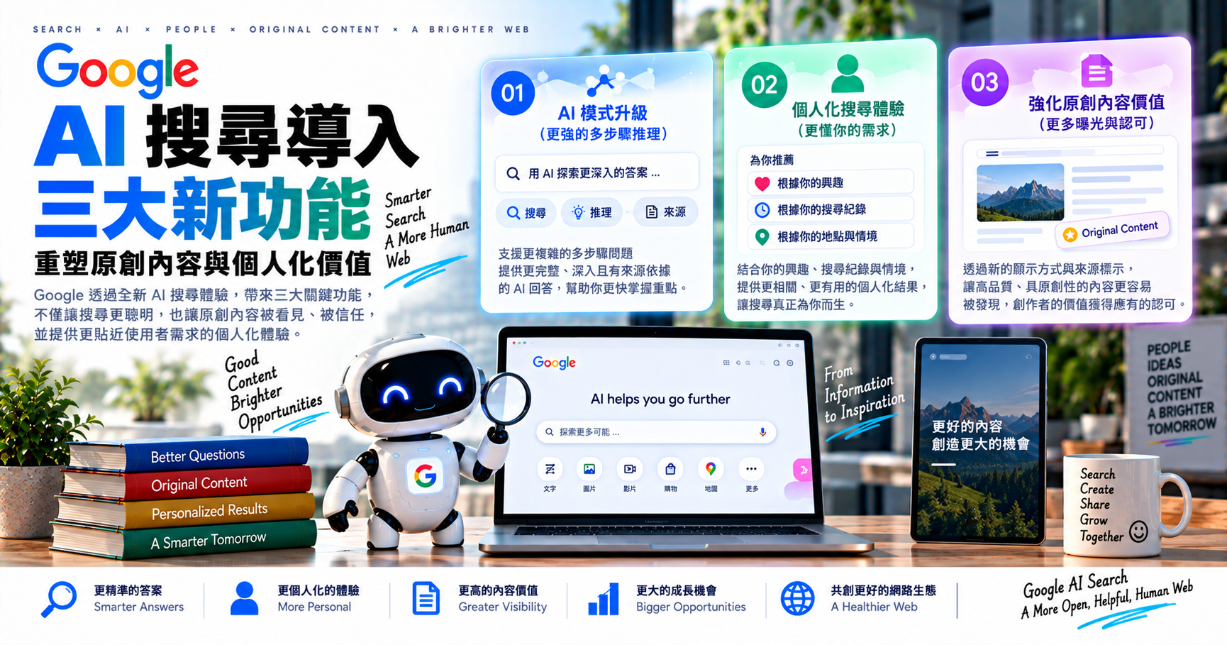 Google AI 搜尋導入三大新功能，重塑原創內容與個人化價值 文章封面