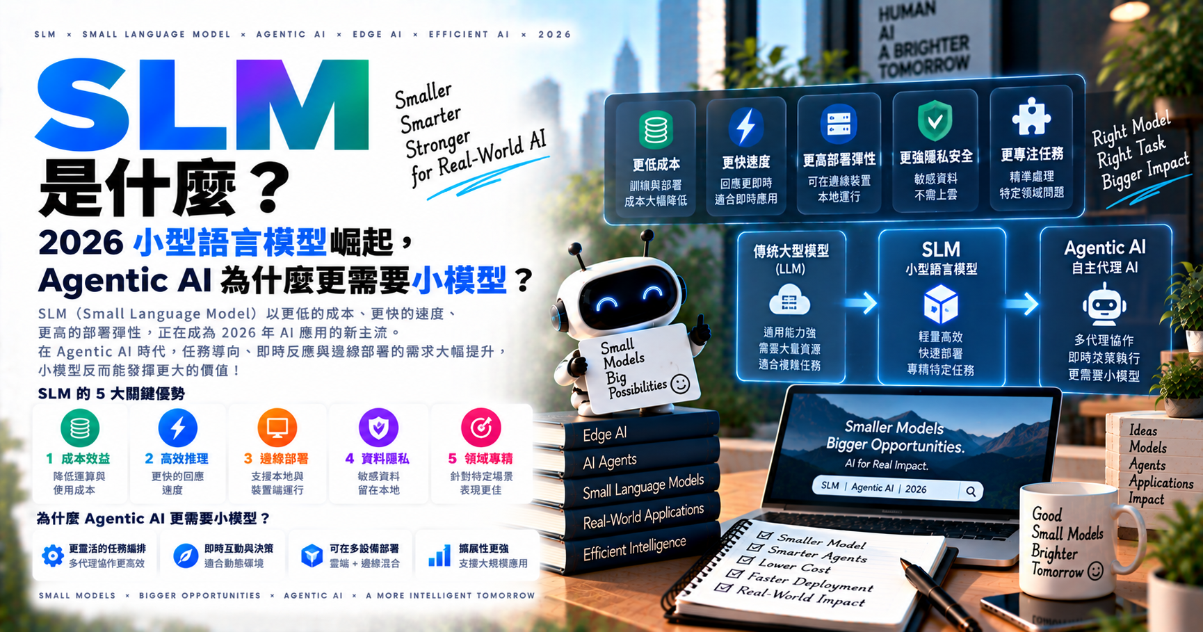 SLM 是什麼？2026 小型語言模型崛起，Agentic AI 為什麼更需要小模型？ 文章封面