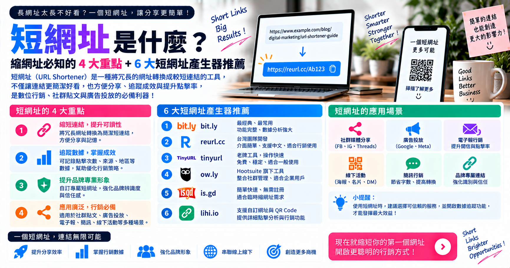 短網址是什麼?縮網址必知的 4 大重點+6 大短網址產生器推薦 文章封面