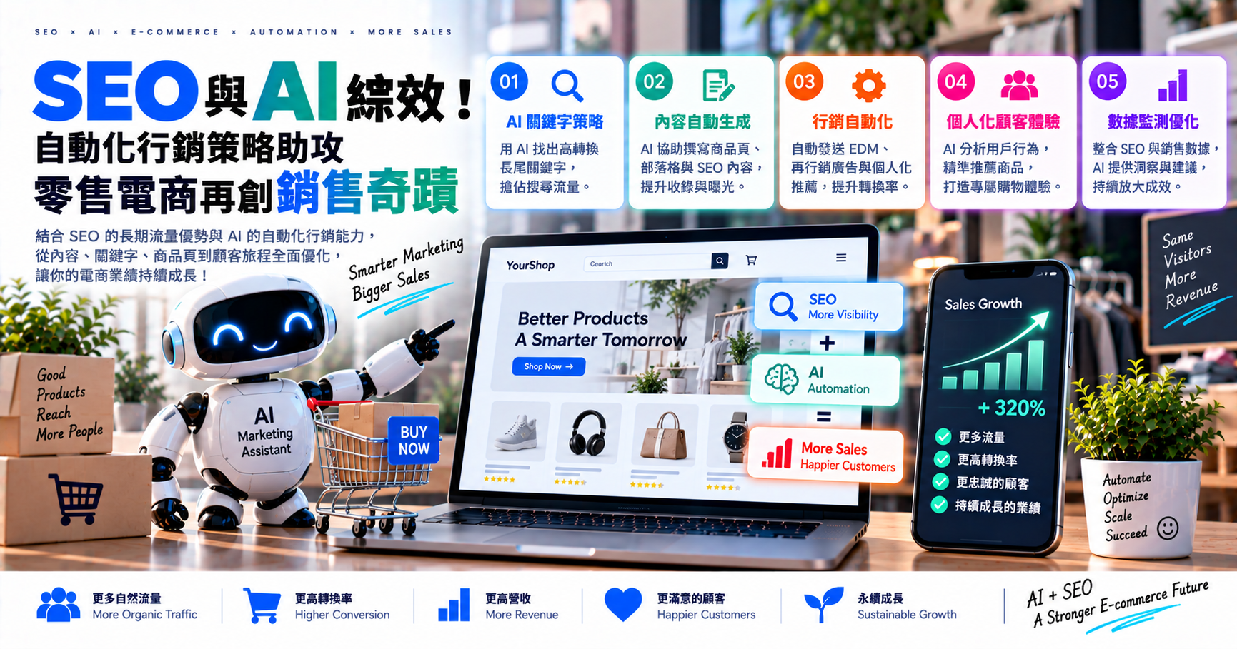SEO 與 AI 綜效！自動化行銷策略助攻零售電商再創銷售奇蹟 文章封面
