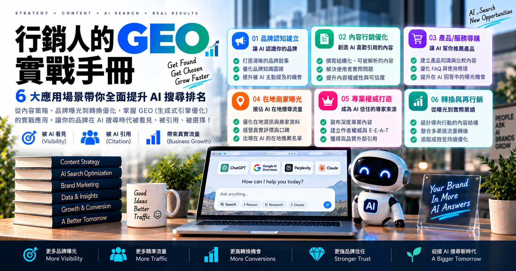 行銷人的 GEO 實戰手冊：6 大應用場景帶你全面提升 AI 搜尋排名 文章封面