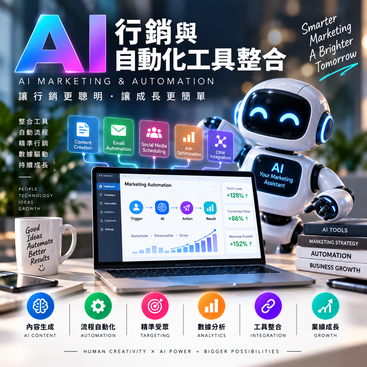 AI 行銷與自動化工具整合 圖示