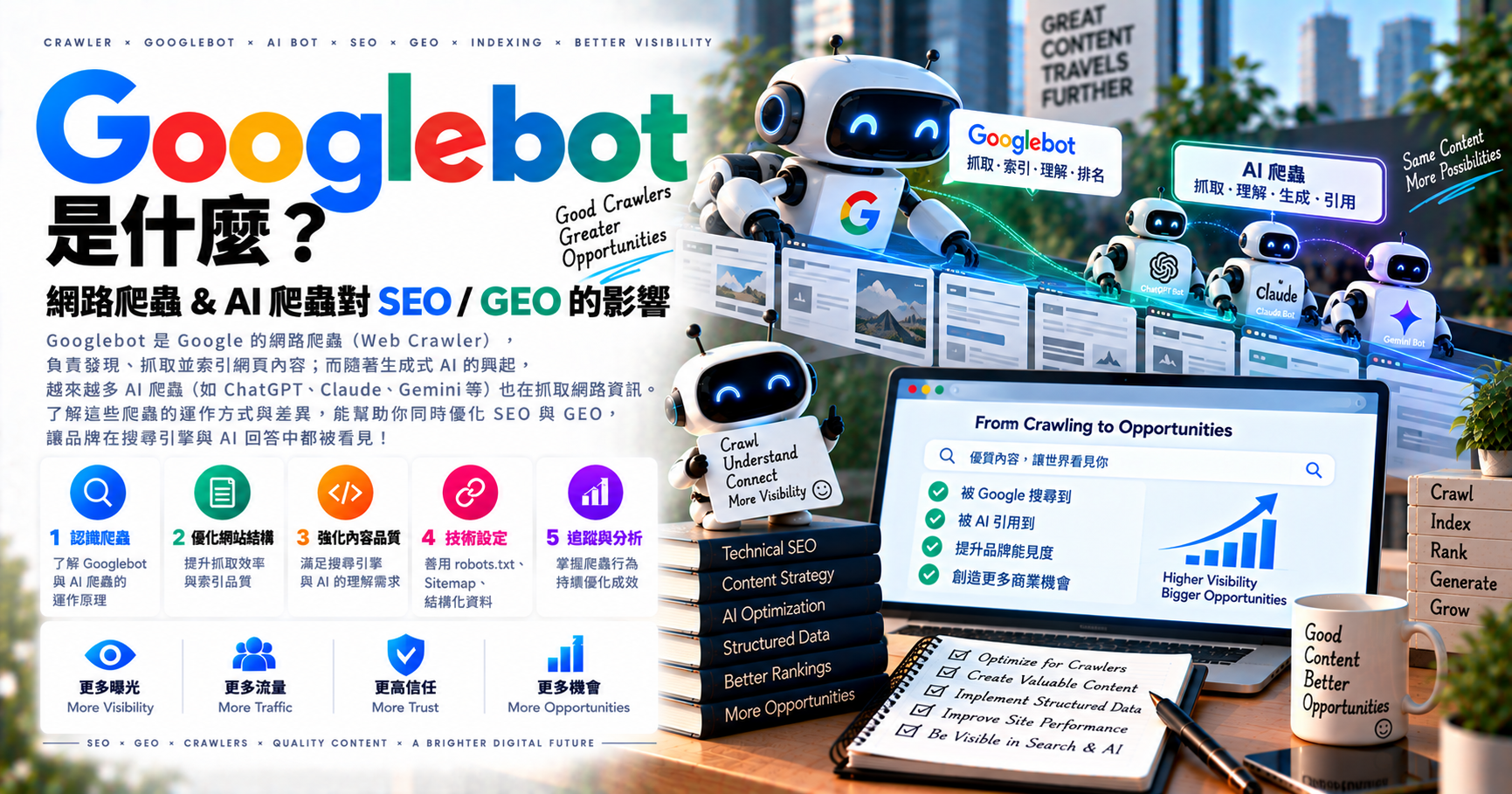 Googlebot 是什麼？網路爬蟲 &amp; AI 爬蟲對 SEO / GEO 的影響 文章封面