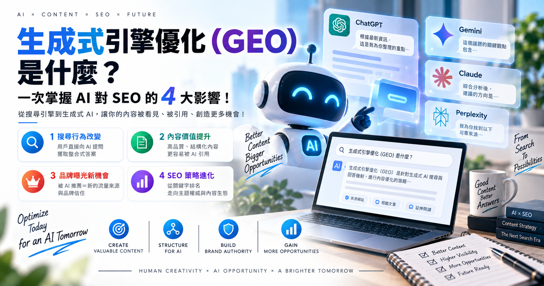 生成式引擎優化(GEO)是什麼?一次掌握 AI 對 SEO 的 4 大影響! 文章封面