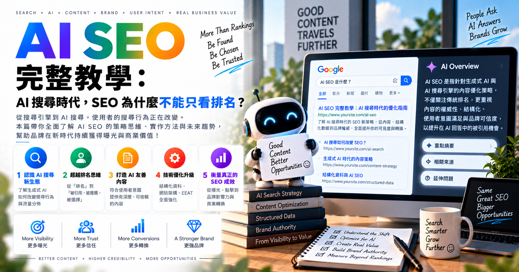 AI SEO 完整教學：AI 搜尋時代，SEO 為什麼不能只看排名？ 文章封面