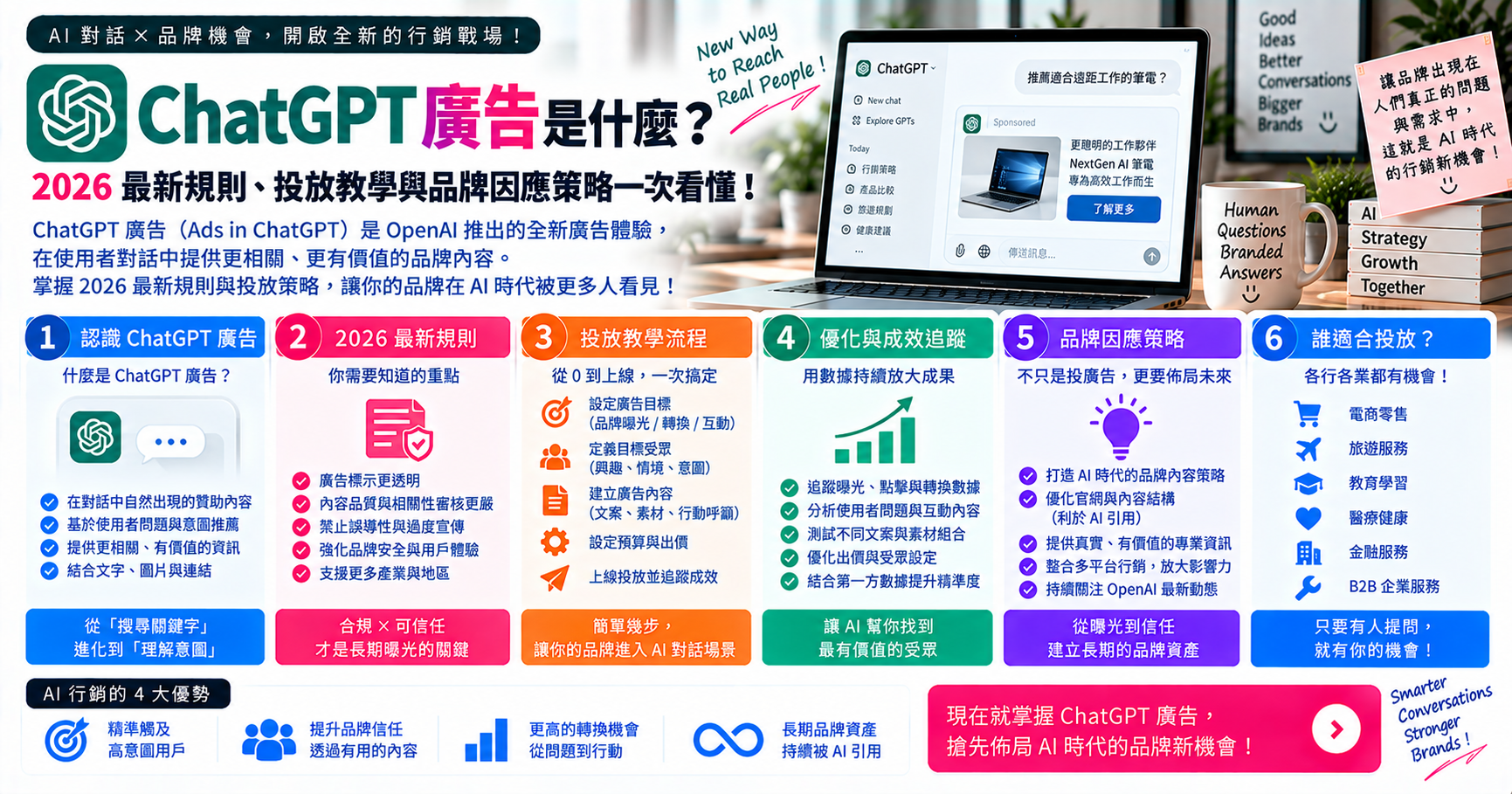 ChatGPT 廣告是什麼？2026 最新規則、投放教學與品牌因應策略一次看懂 文章封面