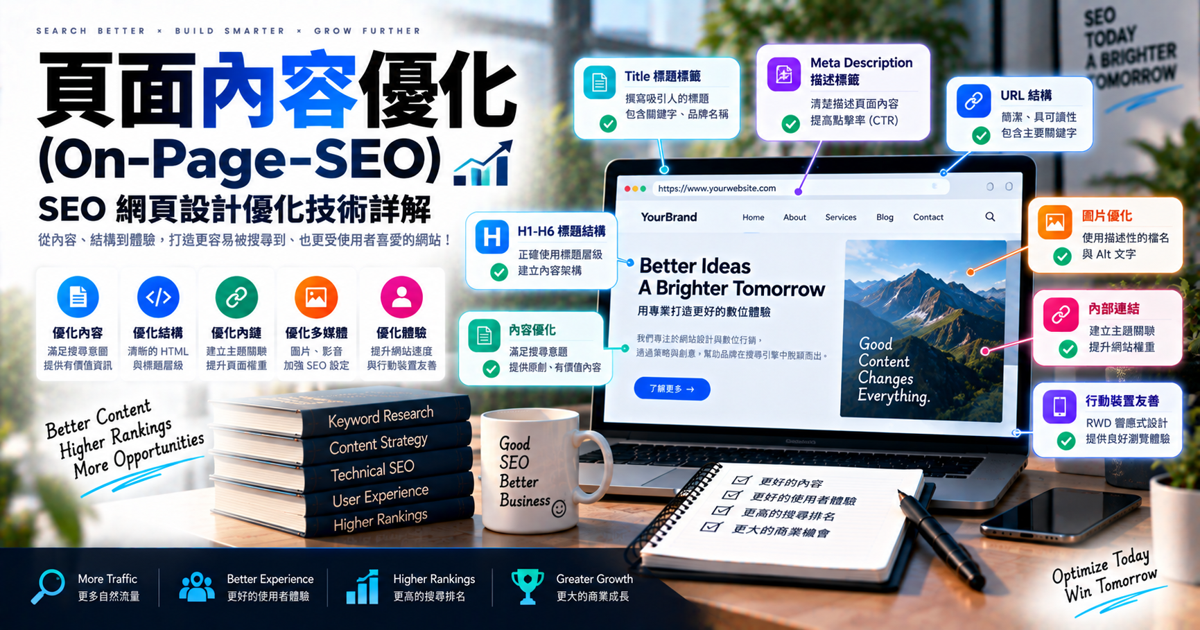 頁面內容優化 (On-Page-SEO) - SEO網頁設計優化技術詳解 文章封面