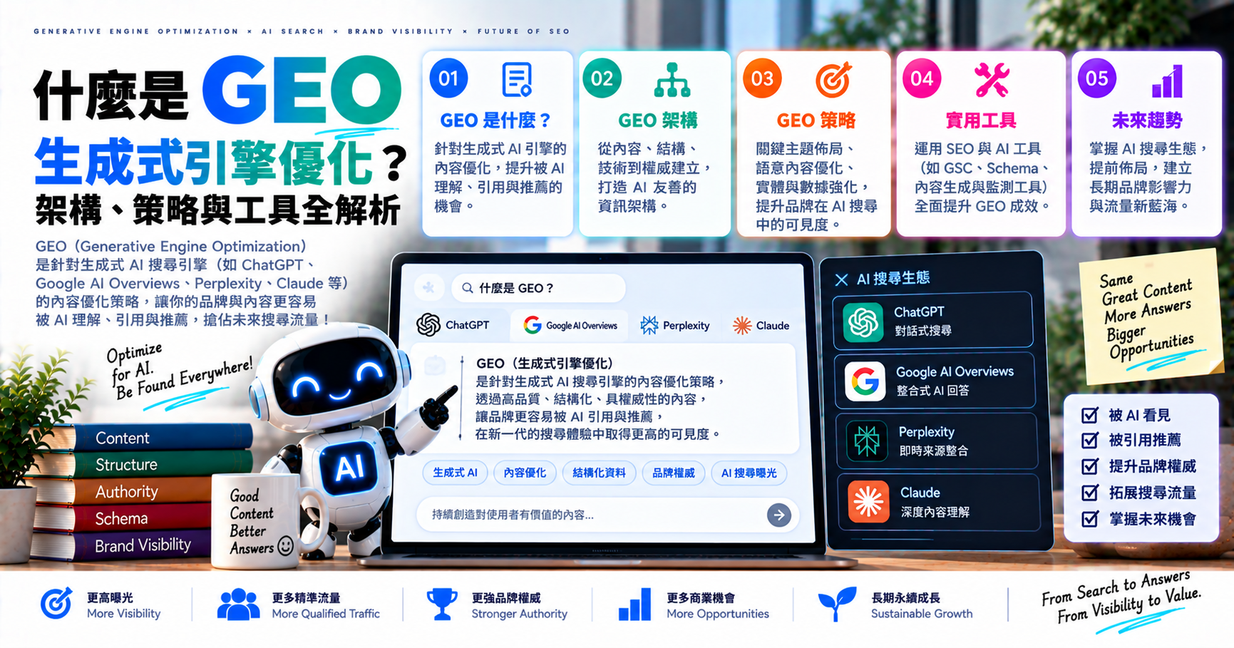 什麼是 GEO 生成式引擎優化？架構、策略與工具全解析 文章封面